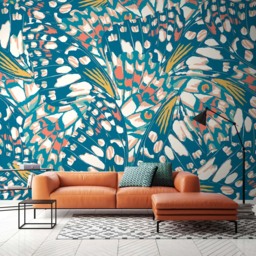Origin Murals Butterfly Wings Blue Wall Mural - thumbnail 1