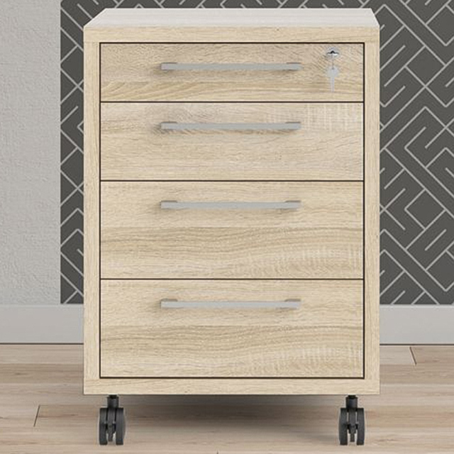 Florence 4 Drawer Oak Mobile Cabinet - image 1