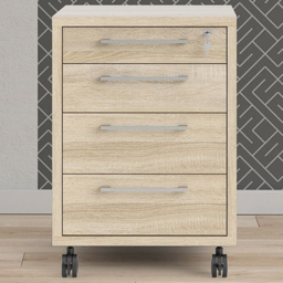 Florence 4 Drawer Oak Mobile Cabinet