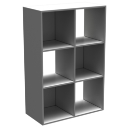 Homebase Compact Grey 6 Compartment Cube Storage Unit - thumbnail 2