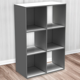 Homebase Compact Grey 6 Compartment Cube Storage Unit