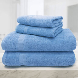 Mayfair Egyptian Cotton Blue Bath Sheet Set of 2 - thumbnail 3