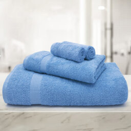 Mayfair Egyptian Cotton Blue Bath Sheet Set of 2 - thumbnail 2