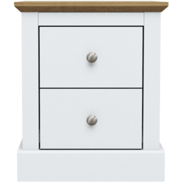 Devon 2 Drawer White Bedside Table - thumbnail 2