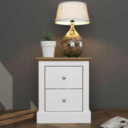 Devon 2 Drawer White Bedside Table - thumbnail 3