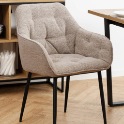 Florence Brooke Set of 2 Monza Beige Dining Chair with Armrest