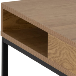 Florence Willford 2 Shelf Oak and Black Coffee Table - thumbnail 4