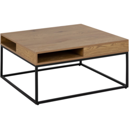 Florence Willford 2 Shelf Oak and Black Coffee Table - thumbnail 2