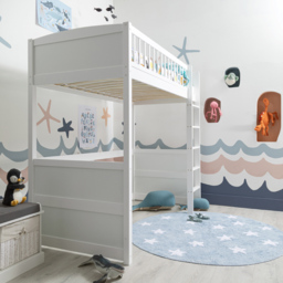 Noa and Nani Lottie White High Sleeper Cabin Bed with Straight Ladder - thumbnail 3