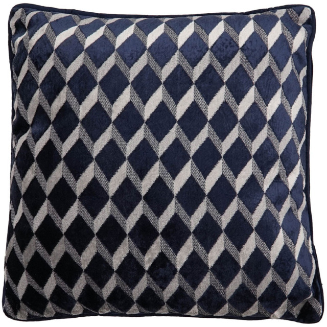 Divante Colorado Velvet Navy Geometric Jacquard Cushion 43 x 43cm - image 1