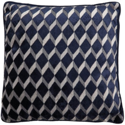 Divante Colorado Velvet Navy Geometric Jacquard Cushion 43 x 43cm