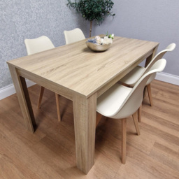 Kosy Koala 4 Seater Plastic Dining Table Set Oak Effect and Cream