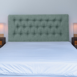 Bedmaster Lona Small Double Duck Egg Linen Buttoned Headboard - thumbnail 1
