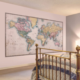Origin Murals Historic World Map Multicolour Wall Mural - thumbnail 1