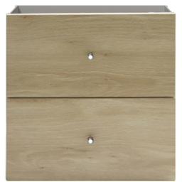 Homebase Light Oak Effect 2 Drawer Cube Storage Insert Set of 2 - thumbnail 3