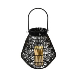 Elodie Lantern with LED Candle - Black