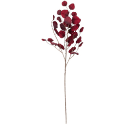 Red Artificial Single Stem Velvet Eucalyptus Spray