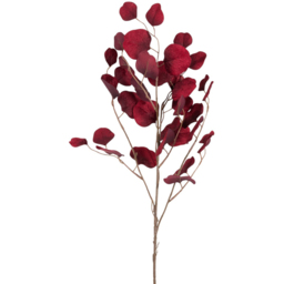 Red Artificial Single Stem Velvet Eucalyptus Spray - thumbnail 2
