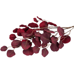 Red Artificial Single Stem Velvet Eucalyptus Spray - thumbnail 4