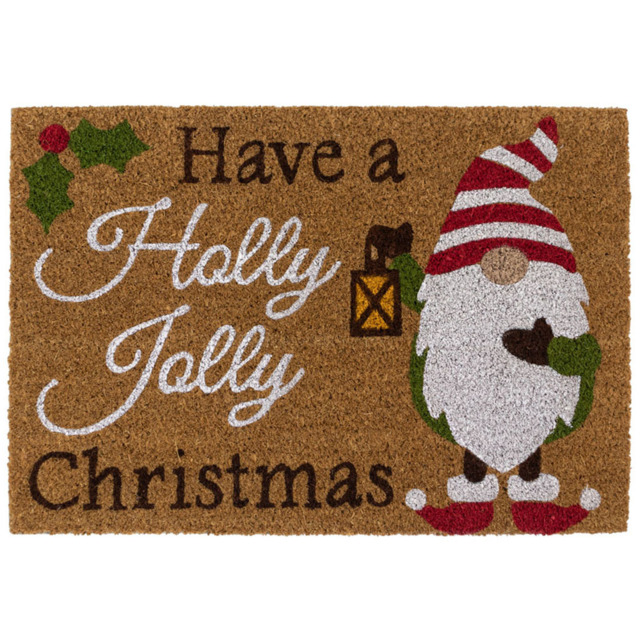 JVL 40 x 58cm Latex Backed Coir Gonks Entrance Doormat - image 1