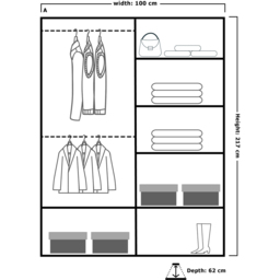 M N Furniture Modern Gala 2 Door Grey Mirrored Sliding Wardrobe 100cm - thumbnail 4
