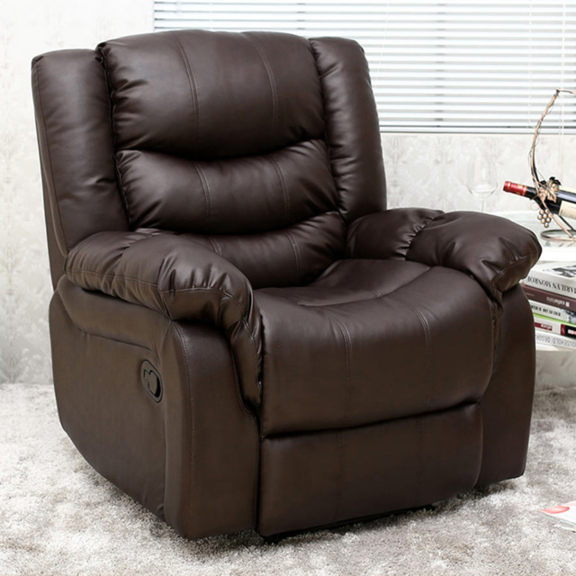 Furniture Online Seattle Bonded Leather Brown Manual Recliner Armchair - image 1