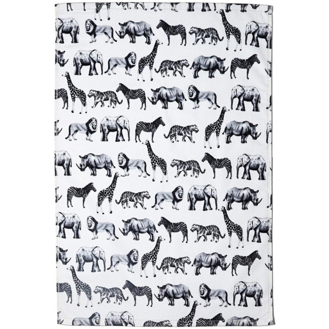 Mono Safari White Velour Cotton Hand Towel 50 x 75cm - image 1