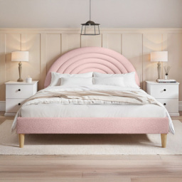 Flair Ava Pink Boucle Double Fabric Bed - thumbnail 3