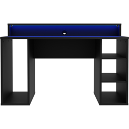 Florence Tezaur 4 Shelf Black LED Gaming Desk - thumbnail 3