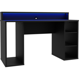 Florence Tezaur 4 Shelf Black LED Gaming Desk - thumbnail 2