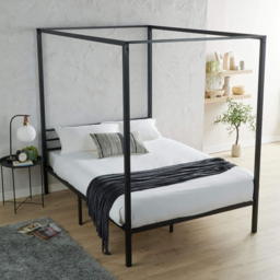 Home Source Sierra Double Black Metal 4 Poster Bed - thumbnail 4