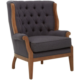 Premier Housewares Cabra Graphite Grey Tufted Back Chair - thumbnail 2