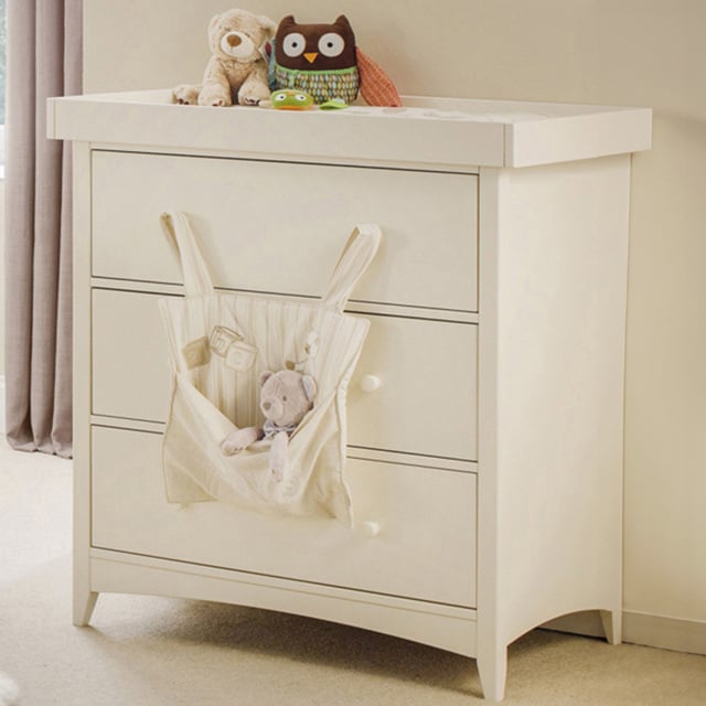 Julian Bowen Cameo 3 Drawer Stone White Chest of Drawers with Changing Station - image 1