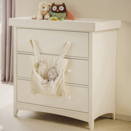 Julian Bowen Cameo 3 Drawer Stone White Chest of Drawers with Changing Station