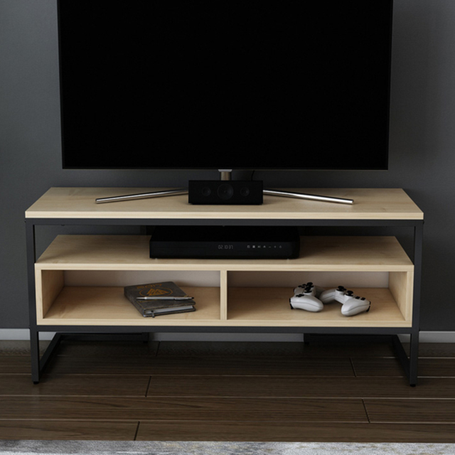 Decorotika Merrion 3 Shelf Black and Oak TV Unit - image 1
