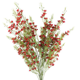 Leaf Single Stem Red Small Flower Foliage Spray Artificial Flower 100cm 6 Pack - thumbnail 1
