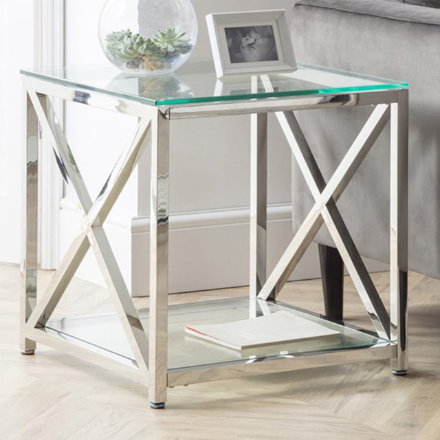 Julian Bowen Miami Silver Lamp Table - image 1