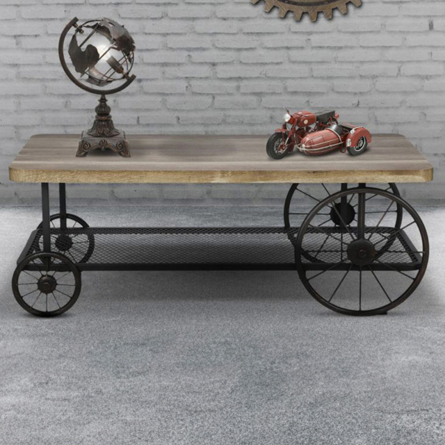 Brooklyn Clemet Single Shelf Wheel Coffee Table - image 1