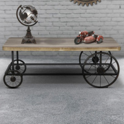Brooklyn Clemet Single Shelf Wheel Coffee Table - thumbnail 1