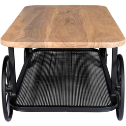 Brooklyn Clemet Single Shelf Wheel Coffee Table - thumbnail 4