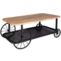 Brooklyn Clemet Single Shelf Wheel Coffee Table - thumbnail 2
