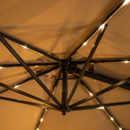 Kettler Orion Slate and Grey LED Cantilever Round Parasol with Granite Base and Night Cover 3m - thumbnail 3