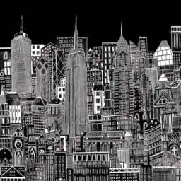 Superfresco Easy City Sketch Night Wall Mural - thumbnail 2