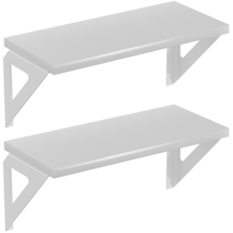 Homebase White Shelf with White Brackets 2 Pack - thumbnail 1