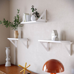 Homebase White Shelf with White Brackets 2 Pack - thumbnail 2