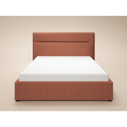 SOLACE+CO Nela Double Burnt Orange Woven Fabric Ottoman Bed with Padded Headboard - thumbnail 3