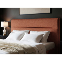 SOLACE+CO Nela Double Burnt Orange Woven Fabric Ottoman Bed with Padded Headboard - thumbnail 4