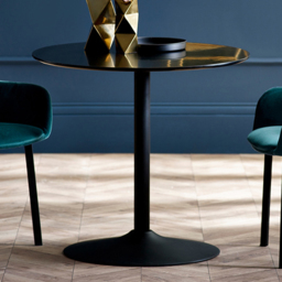 Julian Bowen Nero 2 Seater 80cm Round Dining Table Black