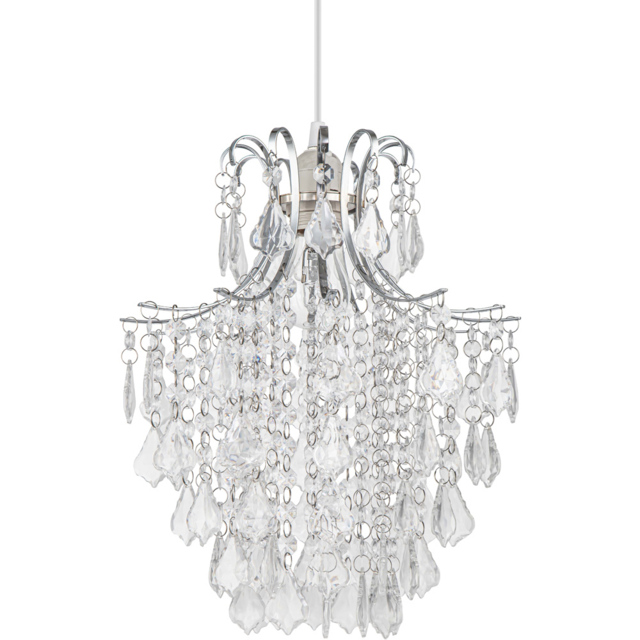 Cosylyte Jasmine Easyfit Classic Beaded Lamp Shade Clear - image 1