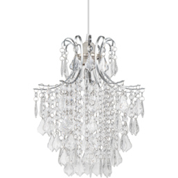 Cosylyte Jasmine Easyfit Classic Beaded Lamp Shade Clear - thumbnail 1